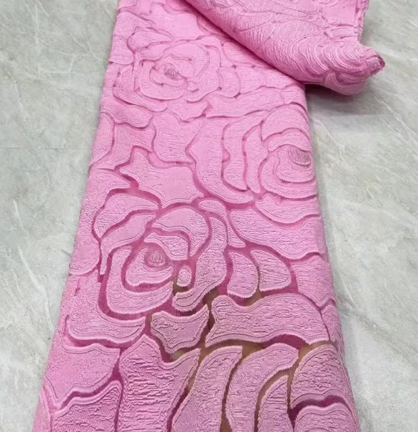 Nigerian Brocade Lace Fabric, Floral